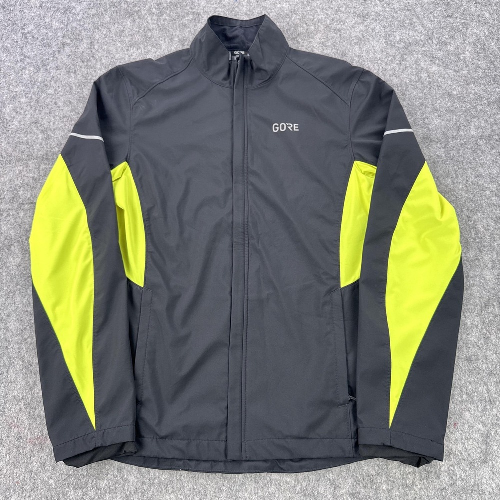 GORE Wear Jacket Womens Medium Black Yellow Windstopper Softshell Zip Cycling